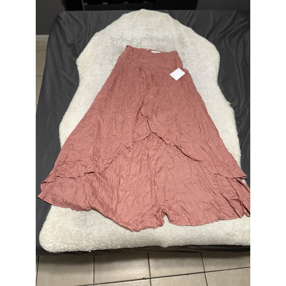 O'Neil Women's Pink Lightweight Woven High Low Wrap Maxi Skirt Size Medium